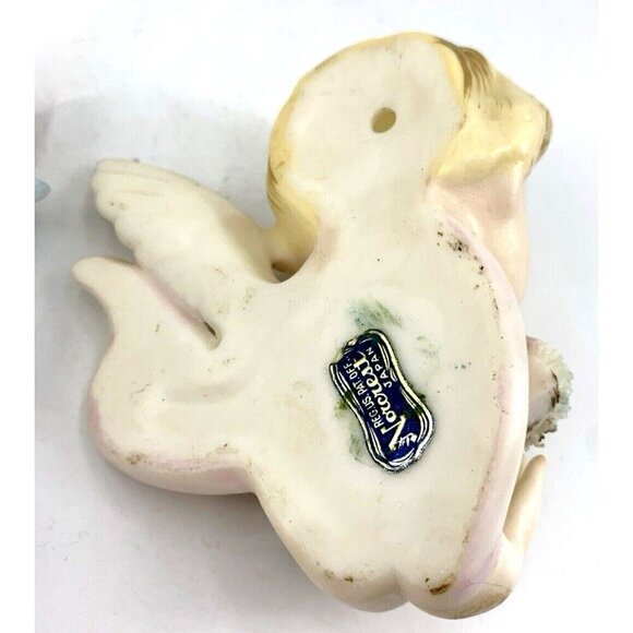 Norcrest Angels Cherub Porcelain Wall Hanging Set 2 Labels Vintage Japan 4.5" - Picture 12 of 13